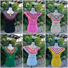 6 Blusas Bordadas A Maquina Artesanales/zinacantán Chiapas