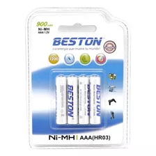 Bateria Beston Aaa Recargable 900mah X 4 Unidades