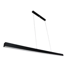 Luminaria Pendente Teto Retangular Led Integrado 50w 120cm Cor Preto, Luz Neutra 4000k 110v/220v