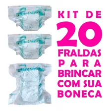 Kit Com 20 Mini Fraldas Para Boneca Tipo Bebe Reborn Oferta