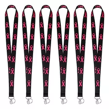 10 Pieces Breast Cancer Awareness Neck Lanyards For Key...