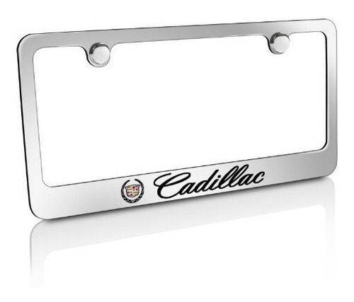 Foto de Portaplacas Cadillac Con Logo Cromado De Latn Macizo.