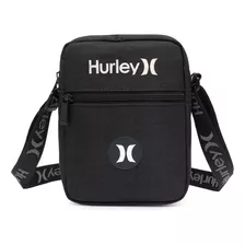 Shoulder Bag Hurley Logo Letter Preta Masculina Original