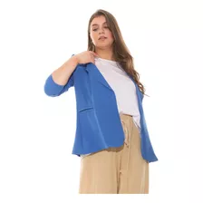 Saco Blazer Mujer Talles Grandes Creppe Con Botón