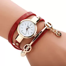 Relógio Feminino Bracelete Strass Dourado Pulseira 3 Voltas