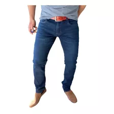 Pantalón Tela Jeans Straight Fit Azul Oscuro