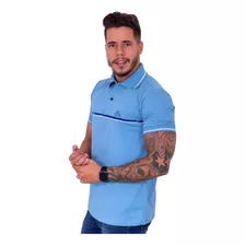 Camiseta Gola Polo Masculina Estampada 100% Algodão