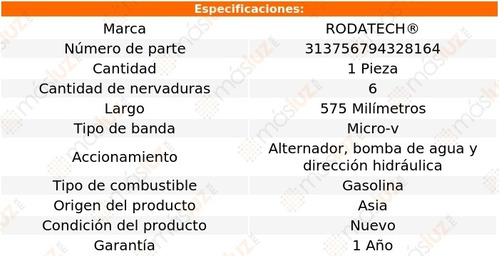 (1) Banda Accesorios Micro-v Z4 3.2l 6 Cil 06/08 Foto 2