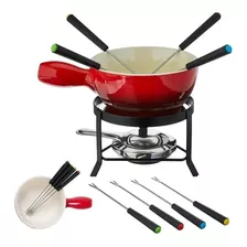 Conjunto De Fondue Brinox Cerâmica 8 Pç Vermelho N A