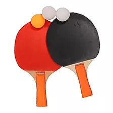 Set Raquetas Ping Pong Tenis De Mesa Rojo Negra + Pelotas