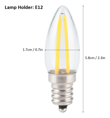 10 Minibombillas Led E12 De 1,5 W, Ac230 V, De Filamento Lar Foto 10