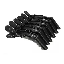 6 Unidades Presilha Prendedor De Cabelo Clips Tipo Bico De Pato Jacare Crocodilo Para Profissional Cabeleireira Cor Preto