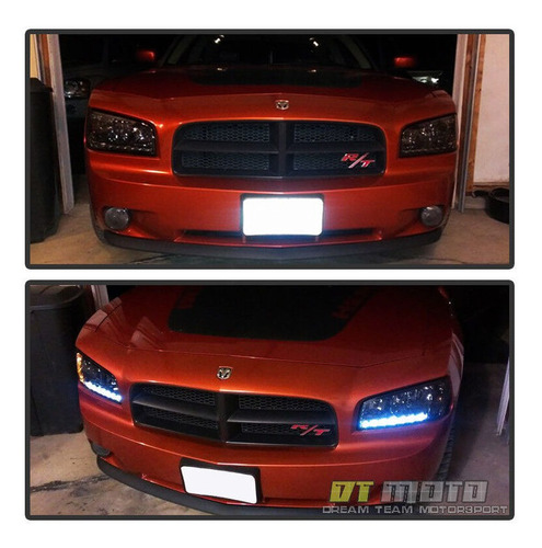 Par Faros Ahumado Led Drl Dodge Charger Daytona 2006 5.7l Foto 2