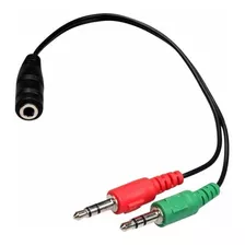 Cable Adaptador Audio Mini Plug 3,5mm A Mic Y Auricular Pc Netmak