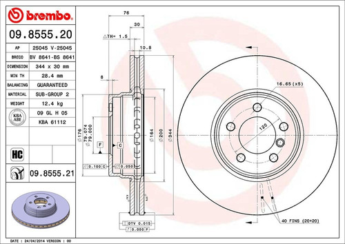 Disco De Freno / Land Rover Range Rover Hse 2005 Delan Vent Foto 2