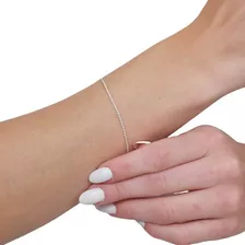 Pulseira Feminina Fina Cordão Baiano Prata 925 Legitima 