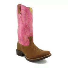 Bota Country Feminina Rosa Bico Quadrado Classic - Oferta!!