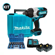 Chave De Impacto 3/4 18v Dtw1001 Makita 2 Bat 6a + Jg Soq