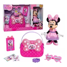 Muñeca Minnie Mouse Con Bolso Y Accesorios Color Rosa