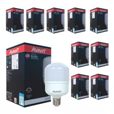 Kit 10 Lâmpada Led Bulbo Hp 50w Bivolt 6500k Avant