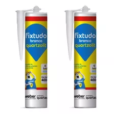 Kit Com 2 Cola Fixtudo Branco Quartzolit 400g Profissional 