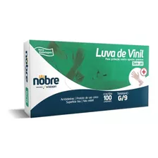 Luva Vinil Nobre Sem Pó Com 100 Unds. 