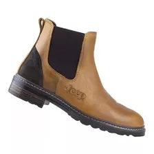 Bota Botin Jeep Hombre 20101 Ika Piel Chelsea Miel Cerrado 