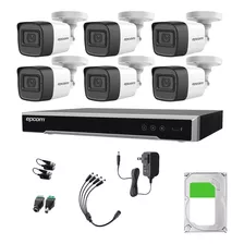 Epcom Kit De Camaras De Seguridad Exterior Metalicas Con Micrófono Integrado + Disco Duro 3tb Modelo B50kit-plus6-sc+3tb Video Vigilancia Turbohd 1080p Cctv 6 Cámaras Bala