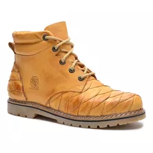 Bota Botina Coturno Masculino Trilha Casual Social Escamada Couro Legitimo Nobre Confort Estilosa Muito Luxo Promoçao