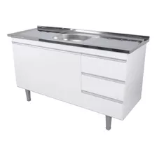 Gabinete Balcão Cozinha Para Pia 150cm Montebello Branco