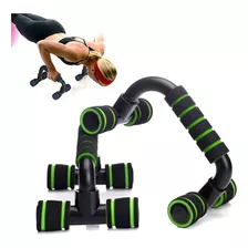 Par Apoio Suporte Flexão Braço Prancha Treino Fitness Lorben Cor Preto/verde