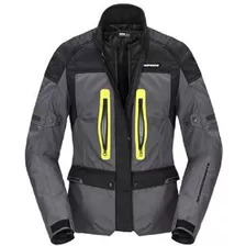 Chamarra Moto Turismo Spidi Traveler3 Gris/ Hivis De Mujer