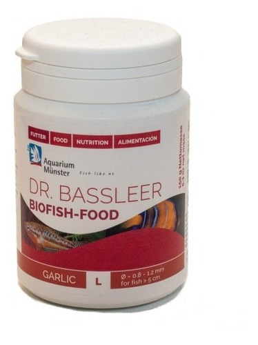 Ração Dr. Bassleer Garlic L 60g 1mm - Biofish Food Granulada