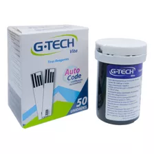 50 Tiras De Teste Glicemia Para Aparelho G-tech Vita Cor Branco