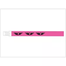 100 Pulseira Identificação Personalizada Balada Festa Cor Rosa Fluorescente