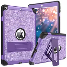 Funda iPad 10.2 Bentoben Brillante 3capas Soporte Morado