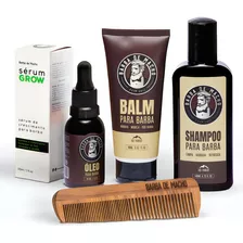 Produtos De Barba Shampoo Balm Óleo E Tônico De Crescimento Fragrância Amadeirado Suave