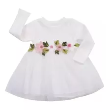 Vestido Bebe Menina Batizado Ano Novo Smach Tematico Floral