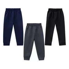 Kit 3 Calça Moletom Flanelado Punho Tam 10 Ao 16 Kyly Oferta