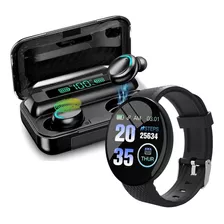 Combo Smartwatch Reloj D18 + Auriculares Bluetooth F9-5 Tws