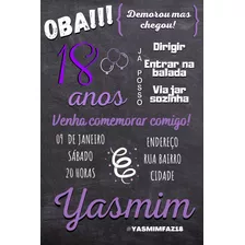 Convite Digital Personalizado Para Festa De 18 Anos