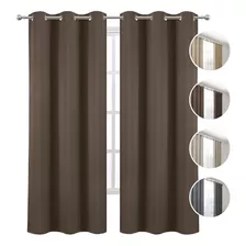 Cortinas Blackout Con Aislamiento Térmico 1.32m X 2.13m Color Chocolate