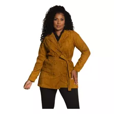 Casaco Feminino Cotele Veludo Plus Size Caramelo Domenica