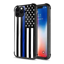 Estuche Para iPhone 12, Línea Azul Bandera Estadounidense E