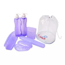 Kit Higiene Luxo Para Viagem Completo Lilás