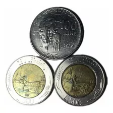 Itália - 100 Liras 1979 Fao E 500 Liras 1987 E 1991 F.grátis