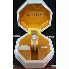 Bulova M3 10k Rolled De Oro Blanco De 10 Kilates Original 
