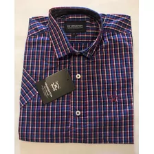 Camisa Kevingston Talle S Cuadrille M/corta Mountain Azul