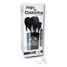 Jogo Útensilios Silicone Para Cozinha 7 Peças Preto