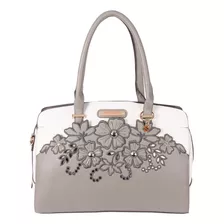 Bolsa De Mano Nicole Lee Corte Laser Y Bordado Ss22 Color Gris